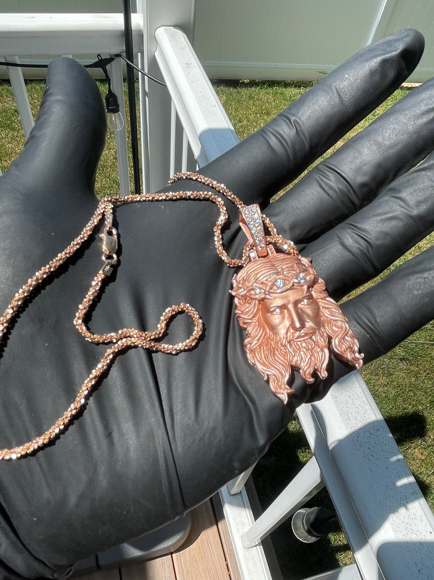 1CT VVS1 ROSE GOLD MATTE JESUS PIECE