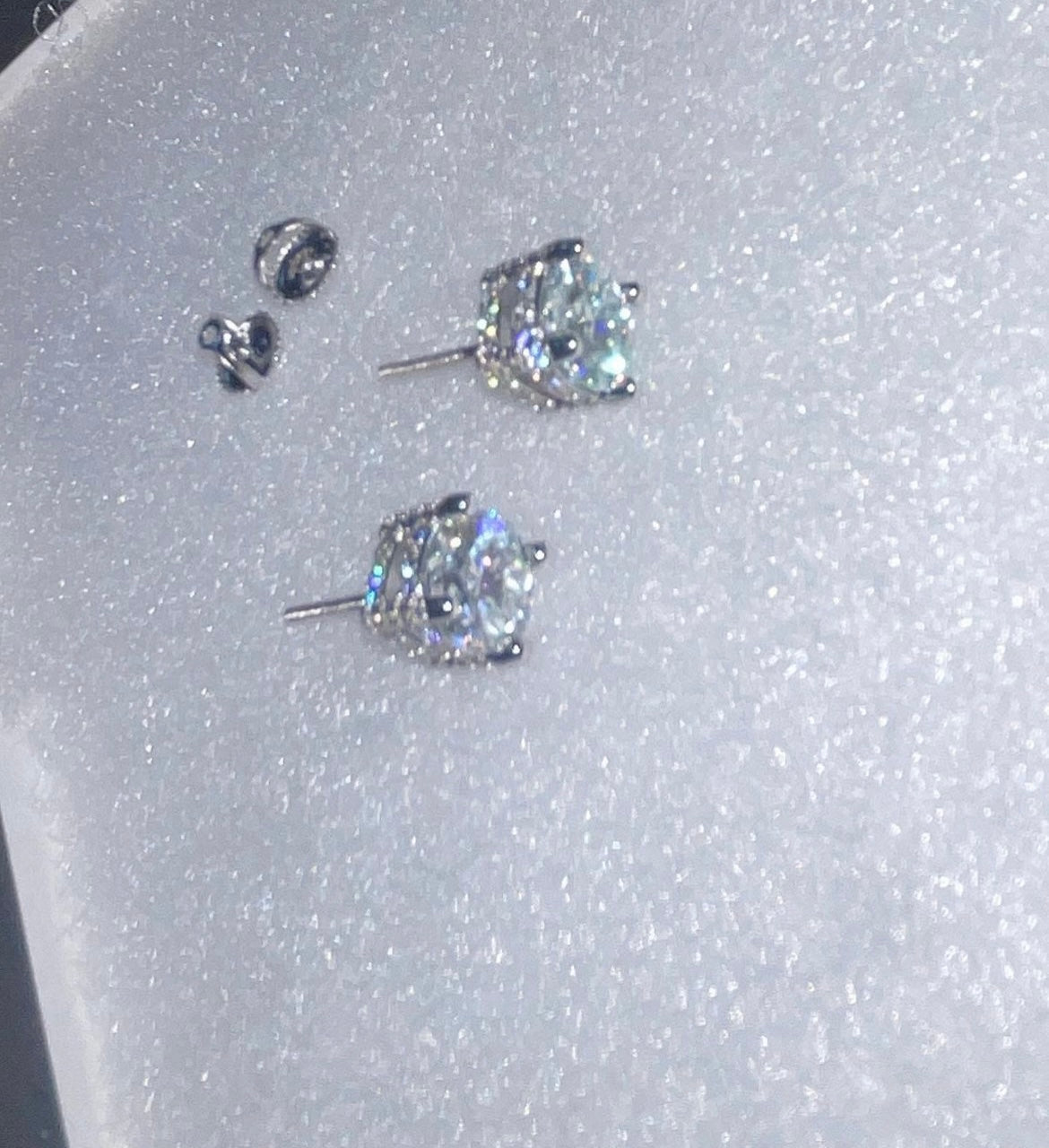 8MM 5.1CT VVS1 BUSSDOWN EARRINGS