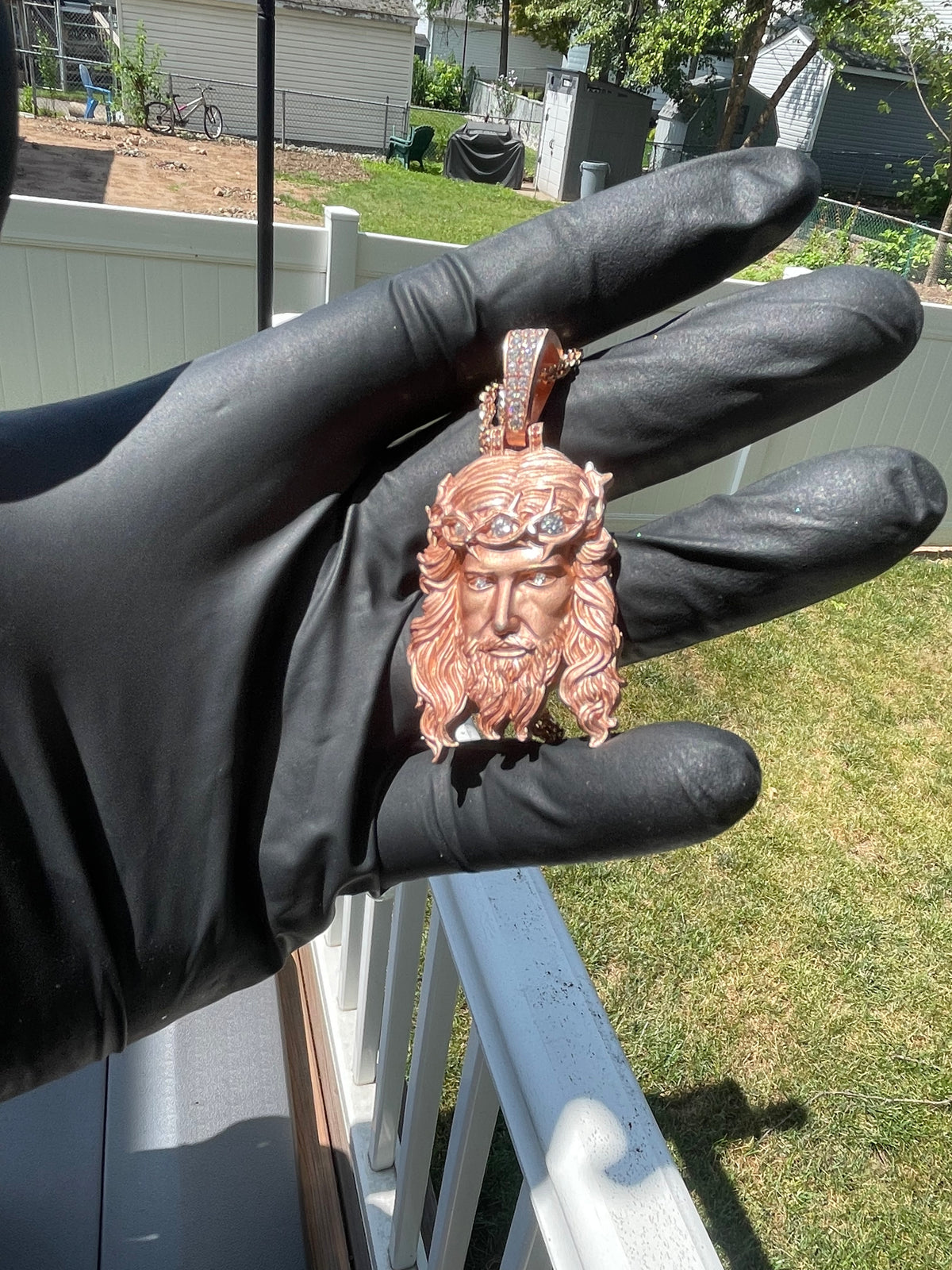 1CT VVS1 ROSE GOLD MATTE JESUS PIECE