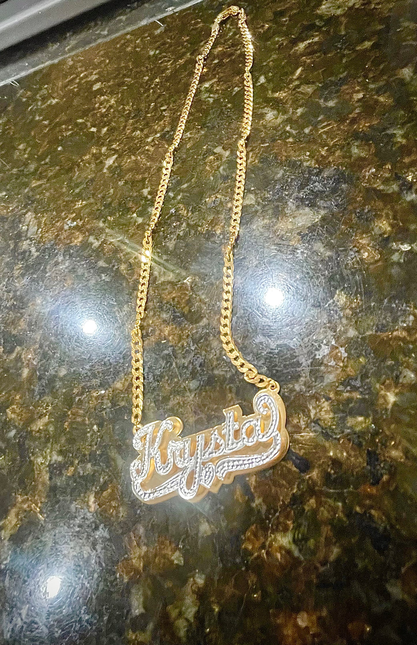 WOMENS DOUBLE PLATED NAME NECKLACE