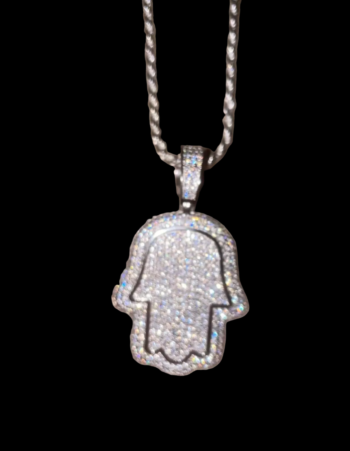6CT VVS1 BUSSDOWN HAMSA HAND PENDANT
