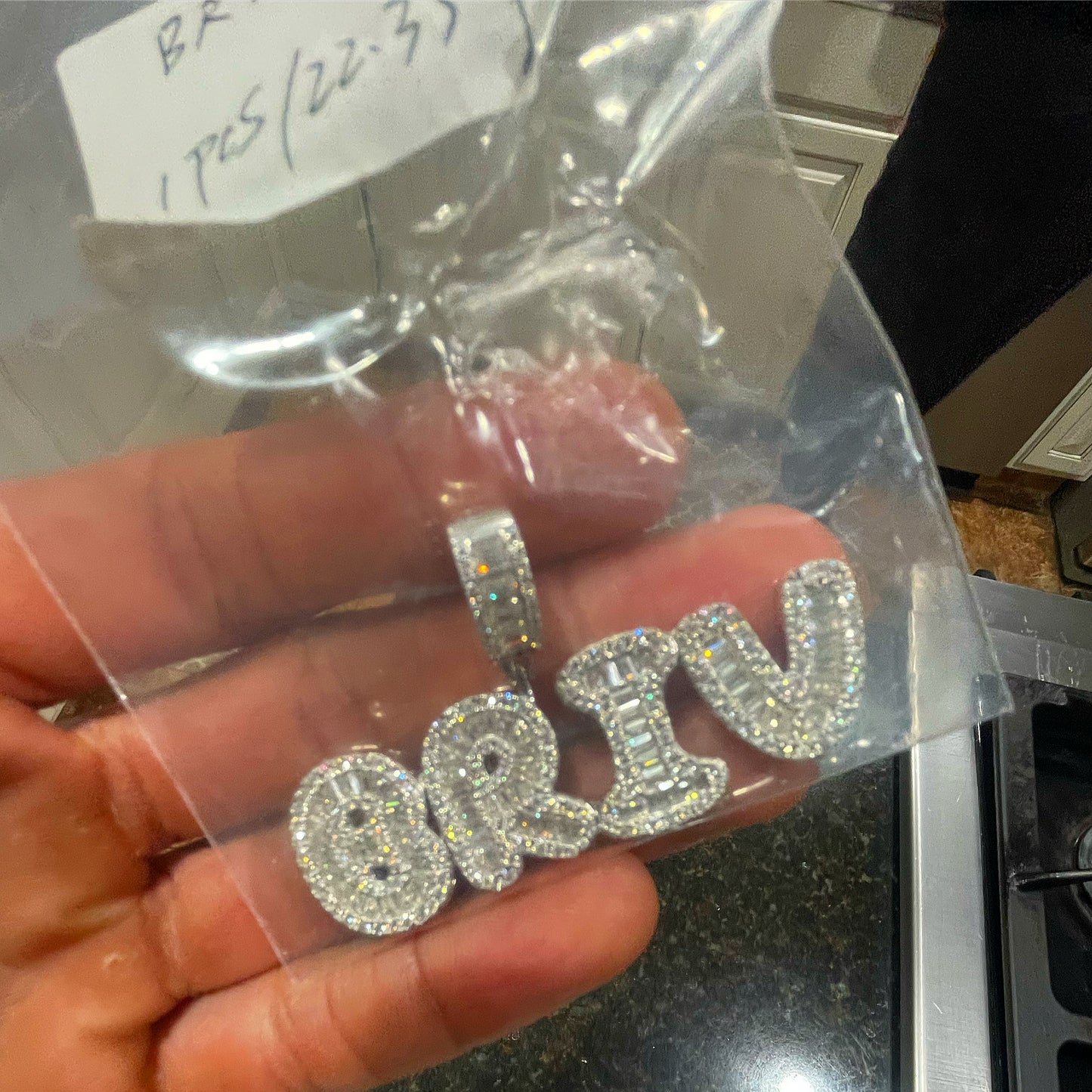 VVS BAGUETTE CUSTOM NAME PENDANTS