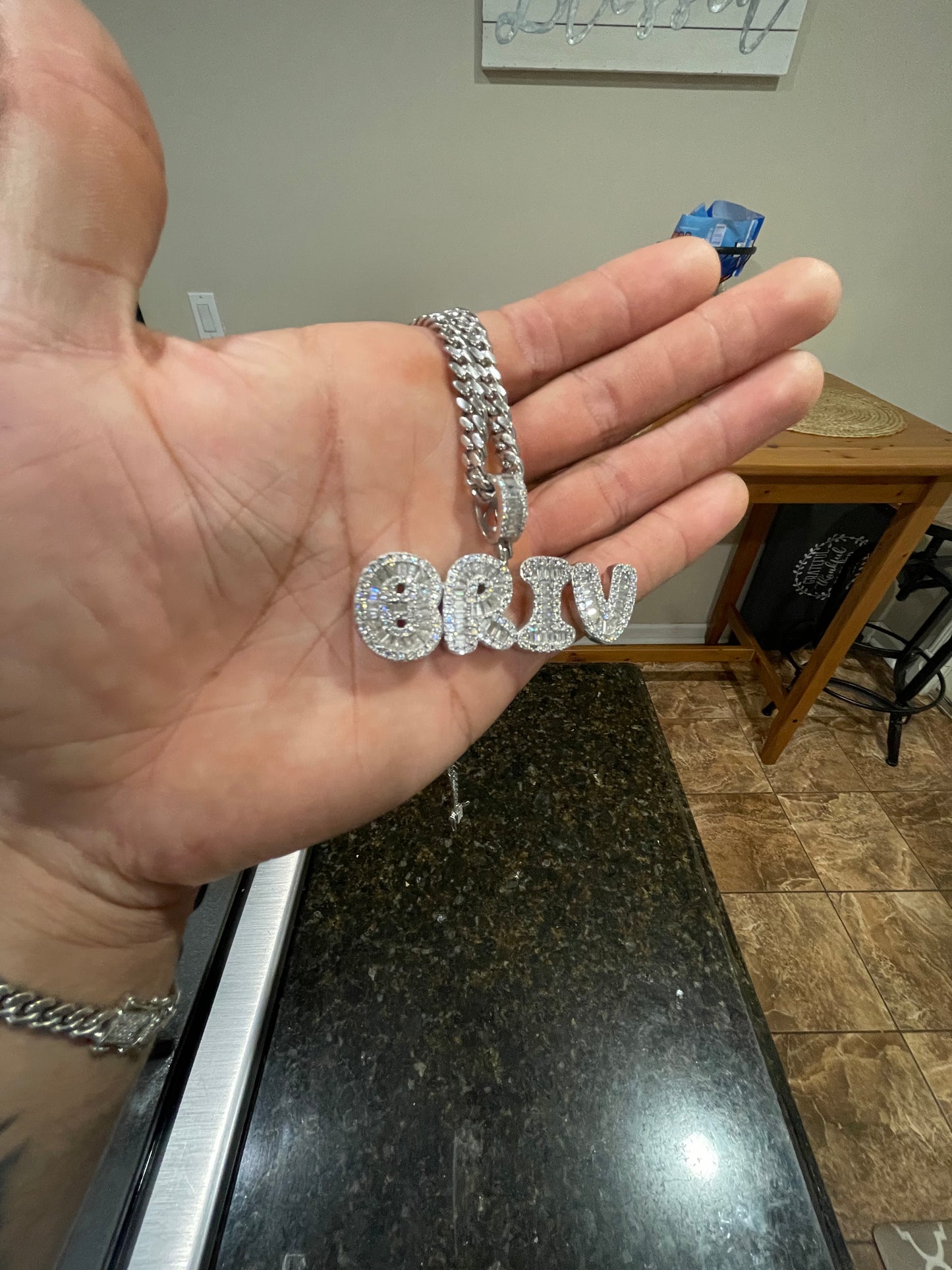 VVS BAGUETTE CUSTOM NAME PENDANTS