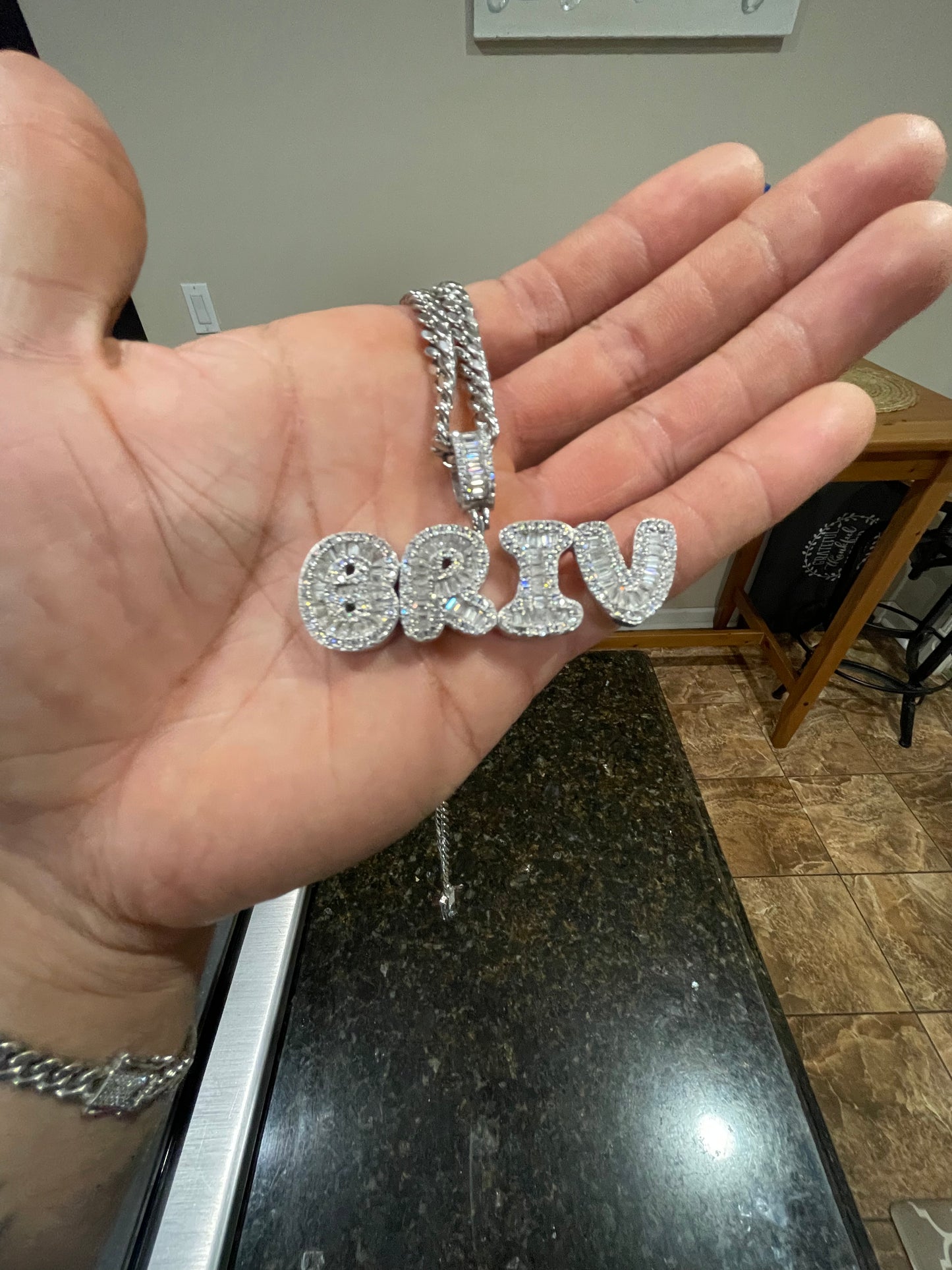 VVS BAGUETTE CUSTOM NAME PENDANTS