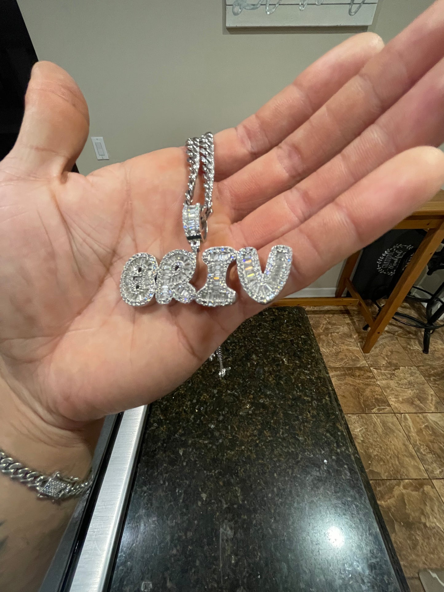 VVS BAGUETTE CUSTOM NAME PENDANTS