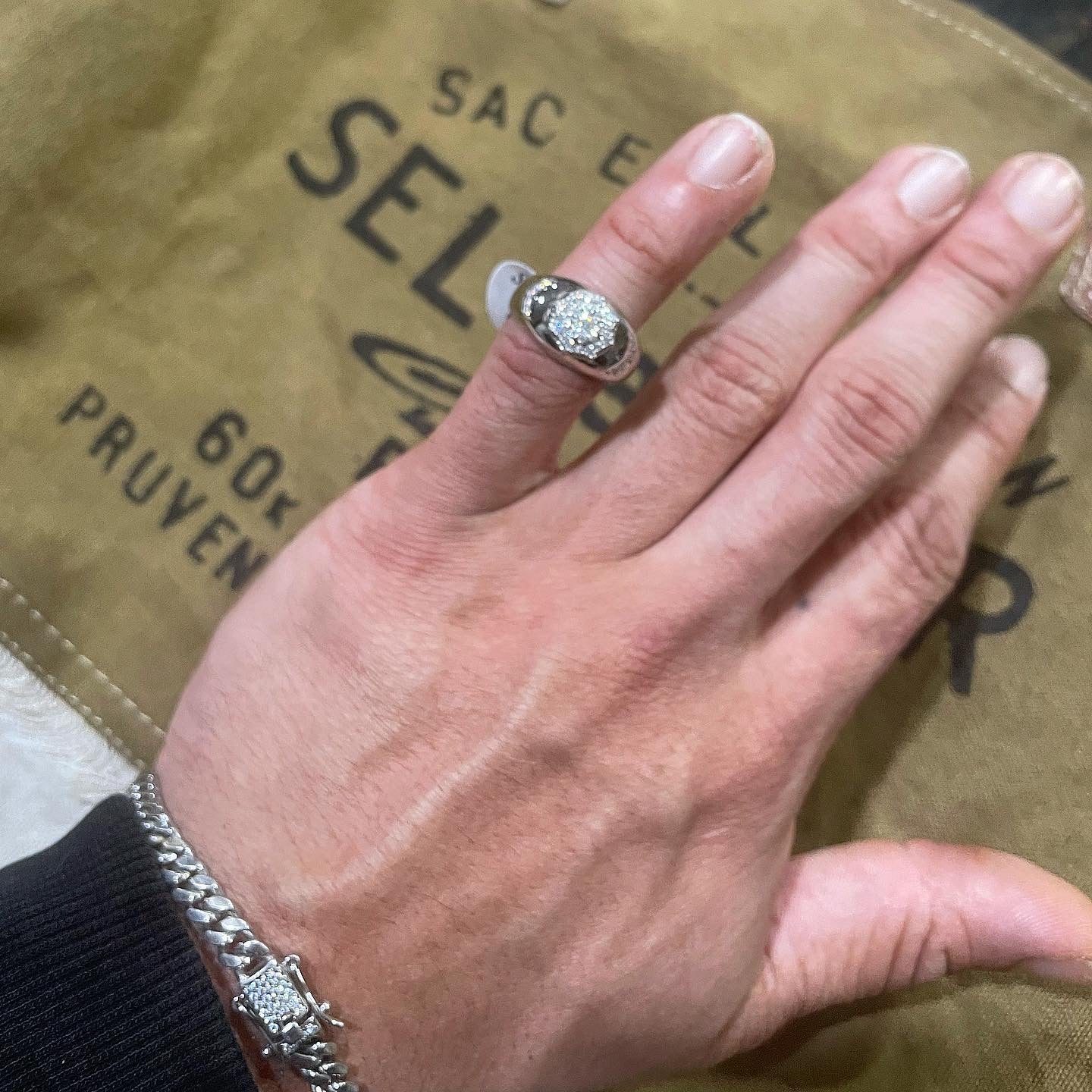 .50CT VVS1 STONE CLUSTER PINKY RING