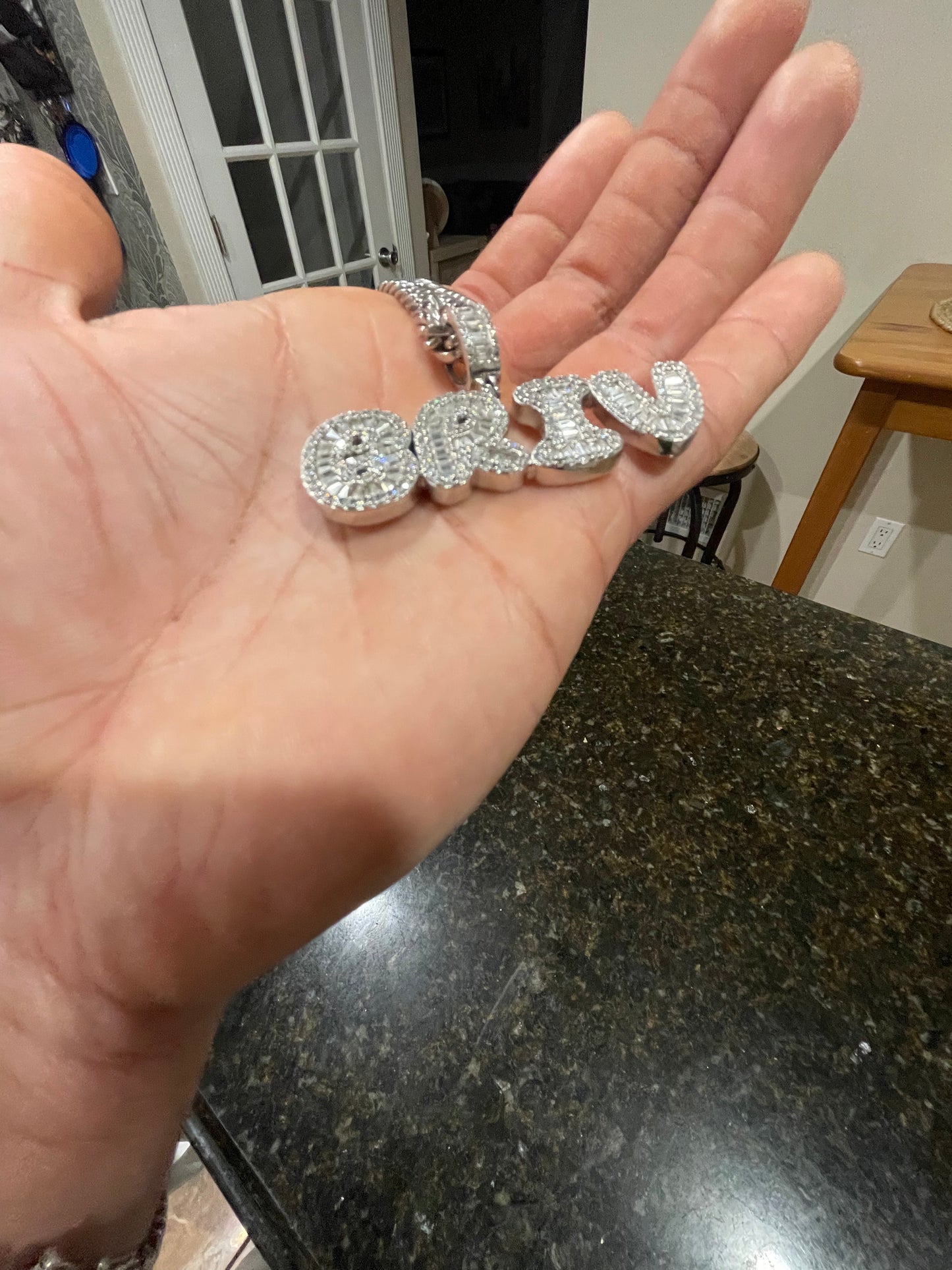 VVS1 BAGUETTE CUSTOM NAME PENDANTS