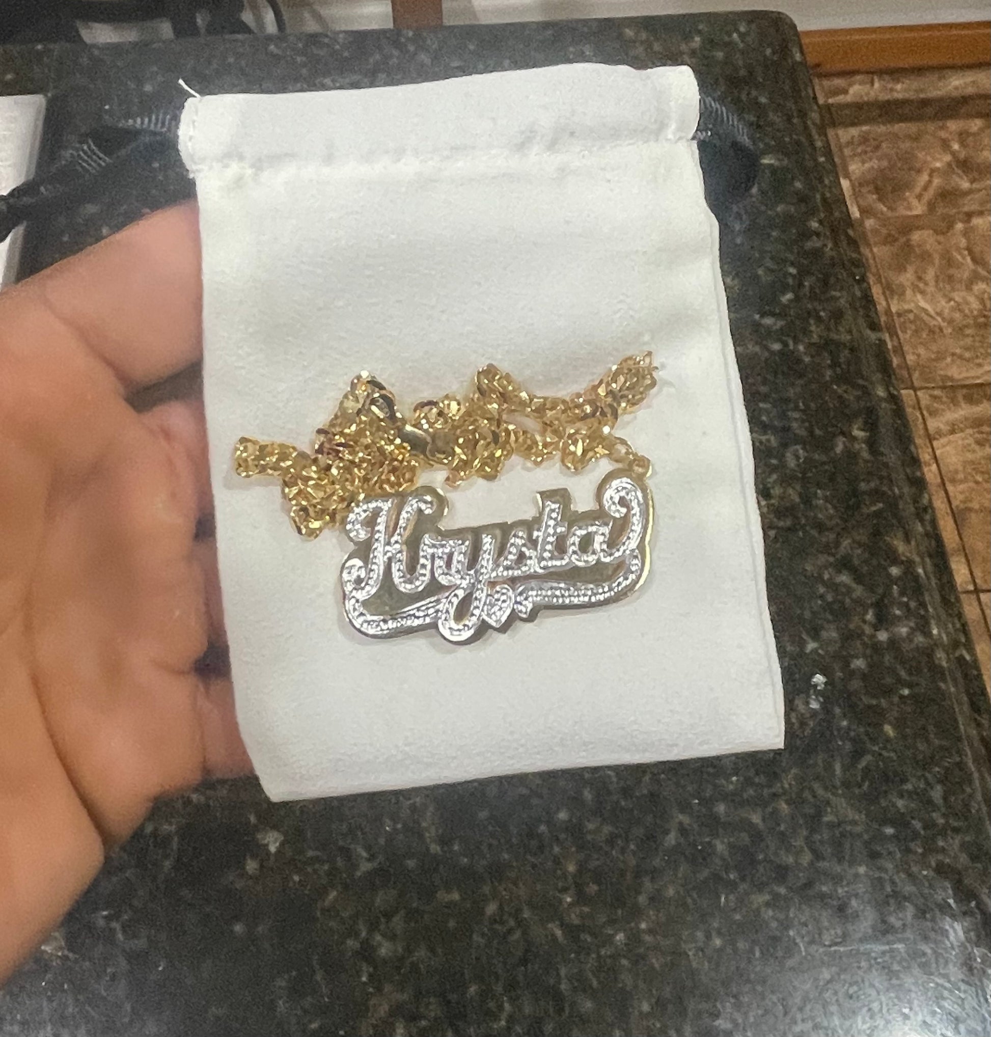WOMENS DOUBLE PLATED NAME NECKLACE