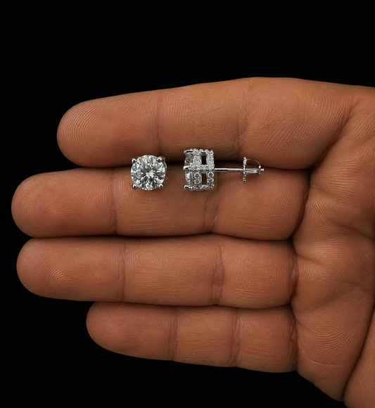 8MM 5.1CT VVS1 BUSSDOWN EARRINGS