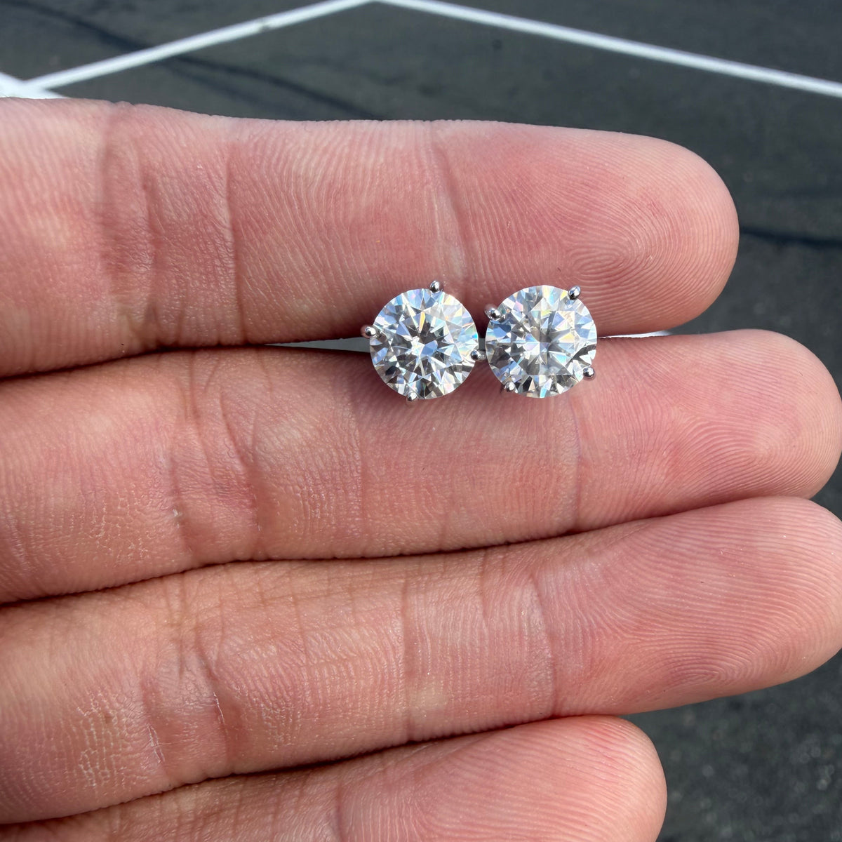 4CT VVS1 SOLITAIRE EARRINGS
