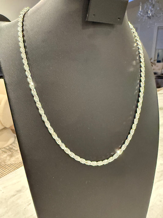 4MM DIAMOND CUT ROPE CHAIN