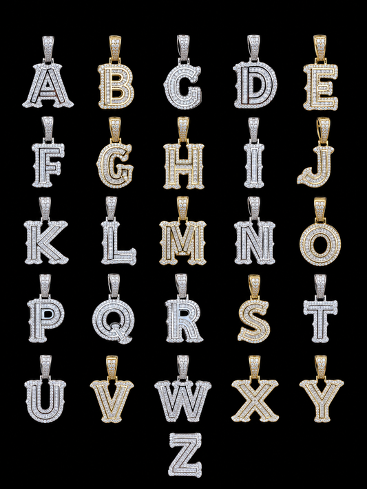 VVS1 CUSTOM LETTER PENDANT OLD ENGLISH