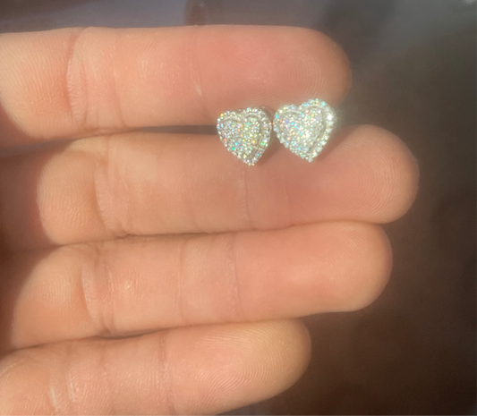 .65CT 3D HEART VVS EARRINGS