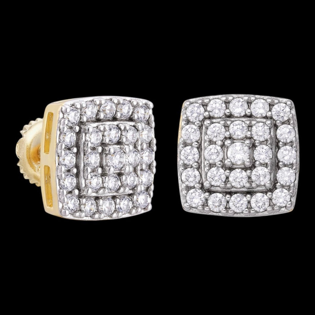 8.5MM 1.32CT VVS1 DIAMOND SQUARES 14K SOLID GOLD