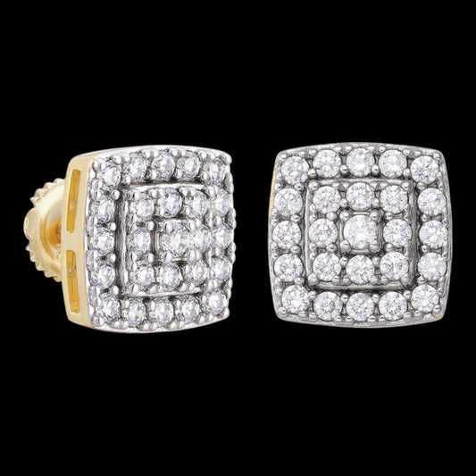 8.5MM 1.32CT VVS1 DIAMOND SQUARES 14K SOLID GOLD