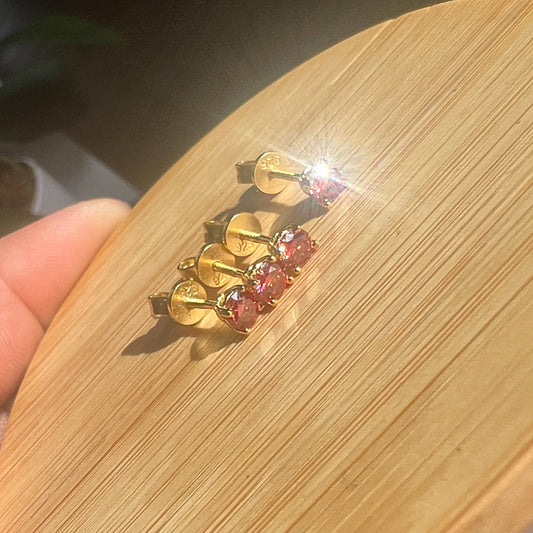 4MM .60CT RED DIAMOND VVS1 EARRINGS